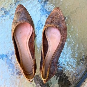 Frye Regina Ballet Crackle Glaze Distressed